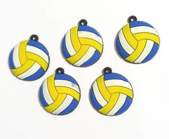 Pingente Bola de Vôlei Emborrachados -6 Peças