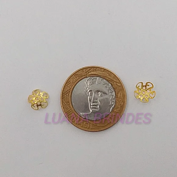 Terminal Tulipas em Metal Dourado - 8mm - pct c/ 50 unidades