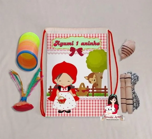 Mochila Boa Infância Tema Chapeuzinho Vermelho