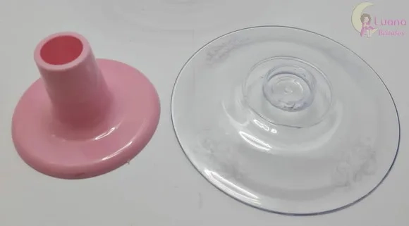 Mini Cake Transparente c/suporte Rosa de acrílico-pct c/2 un