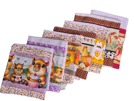 Pano de Prato Atoalhado 50x70cm Estampas Fofas Cozinha Gourmet Barrado Decorado