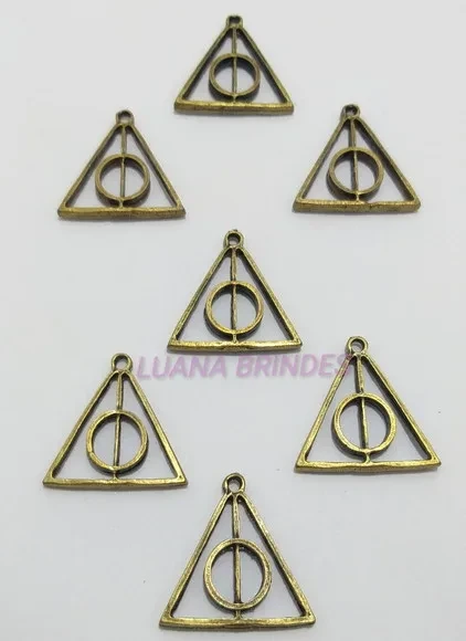 Pingente Símbolo Harry Potter Metal Ouro Velho -pct c/ 5 Un