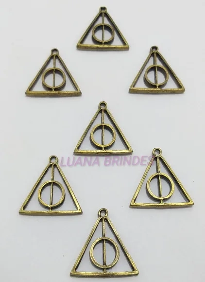 Pingente Símbolo Harry Potter Metal Ouro Velho -pct c/ 5 Un