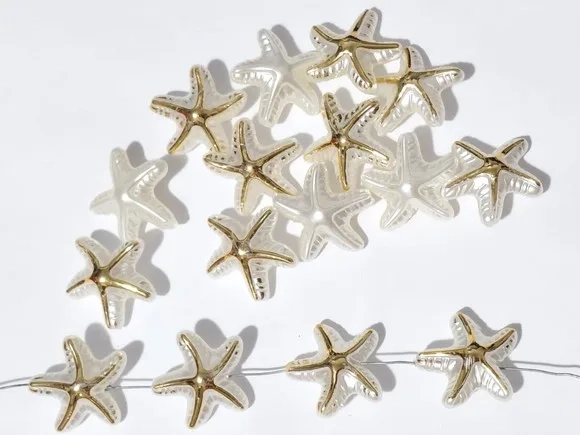 Estrela Fundo do Mar Perolada com Dourado Abs - 30 Unidades