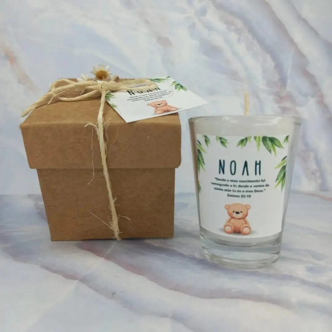 15 unidades Vela Aromática no Copo Lembrancinha Personalizada Batizado,Casamento, Aniversario e etc. Fazemos Qualquer Tema