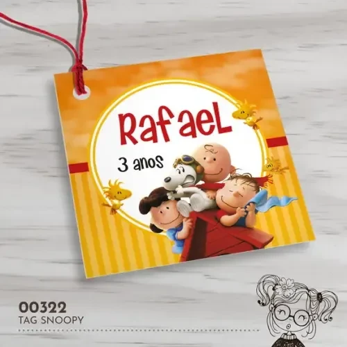 Tag Quadrada Snoopy - 00322