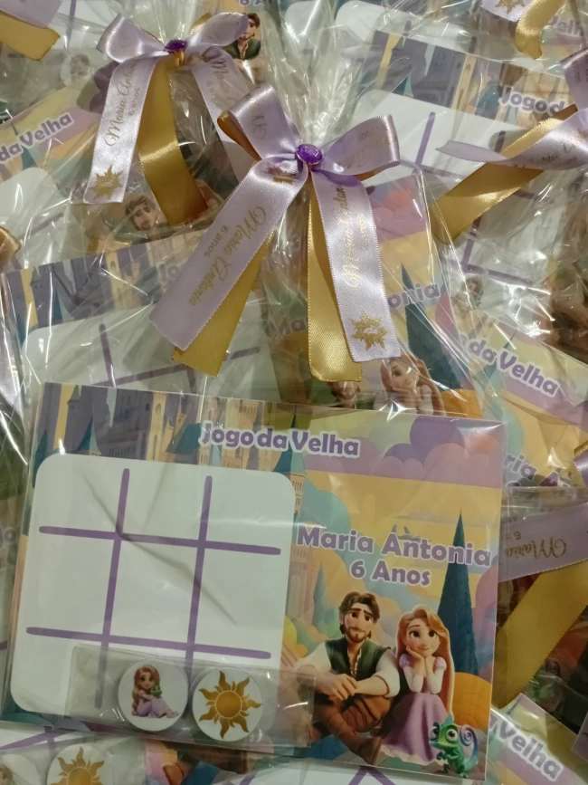 Lembrancinhas Jogo da Velha Personalizado Tema Rapunzel