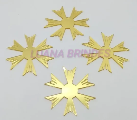Aplique Base Divino Espírito Santo Acrílico Espelhado Dour