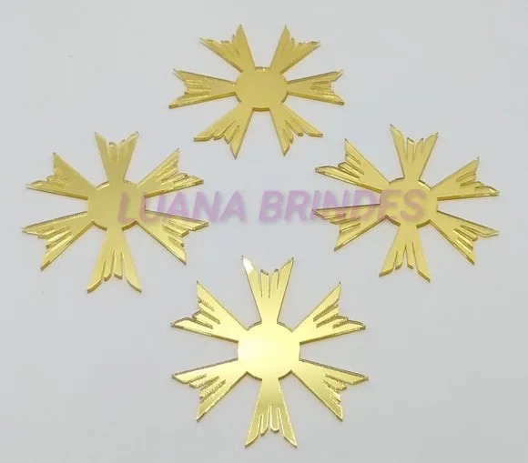 Aplique Base Divino Espírito Santo Acrílico Espelhado Dour