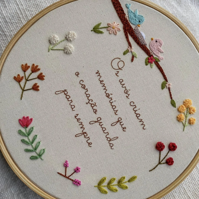 Quadro Bordado para Avós com Frase