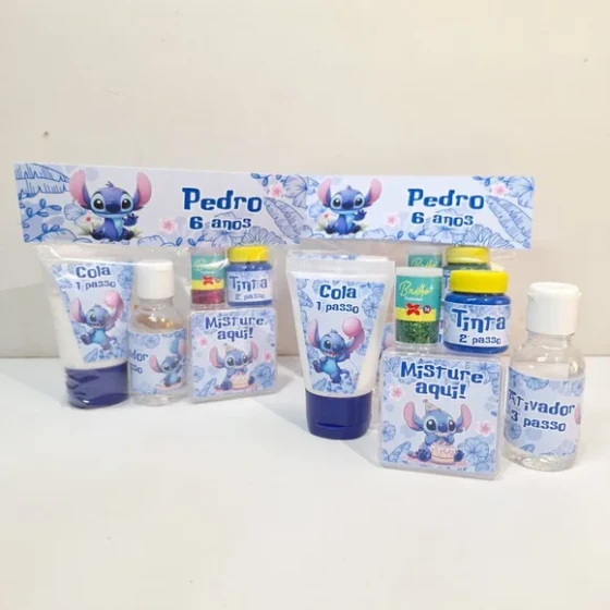 Kit Slime na Lapela Personalizado - Stitch