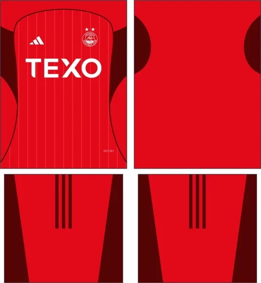 Arte Vetor Camisa Aberdeen Fc Local 2025-2026