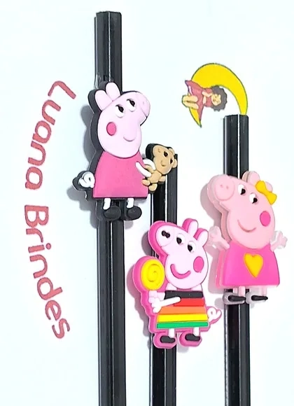 Lápis C/ponteira Porquinha Rosa Emborrachado 6 Unidades