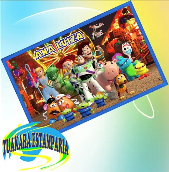 Jogo Americano Infantil Personalizado Toy Stori - Kit 2 Unid