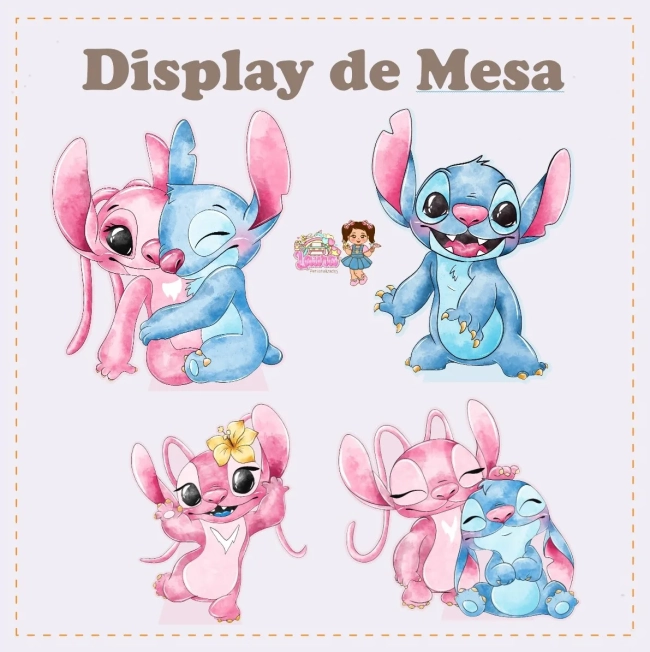 Kit Festa Só Um Bolinho STITCH E ANGEL - Decoração de Festa