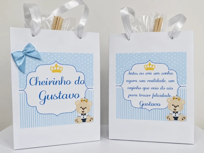 Lembrancinha nascimento urso príncipe