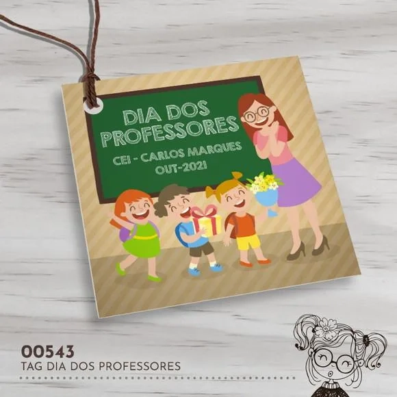 Tag Quadrada Dia dos Professores - 00543