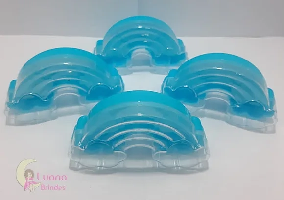 Baleiro Arco Íris Azul de Acrílico - Pct C/5 Unidades