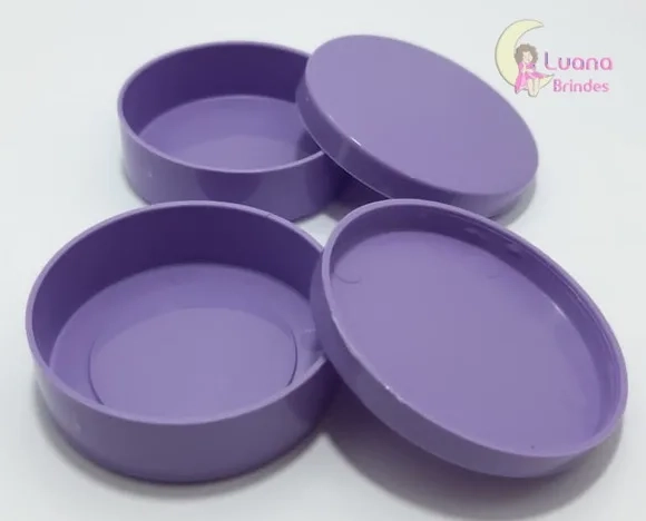 Latinha Lilas de Plástico 5,5cm Pacote com 12 Unidades