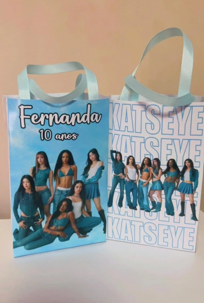 Sacolinhas Personalizada Katseye Lembrancinhas Para Aniversário