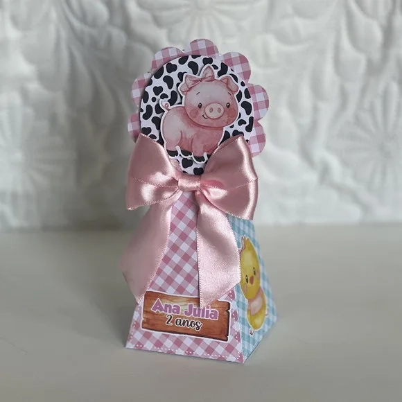 Kit 60 Lembrancinhas Fazendinha Rosa e Azul