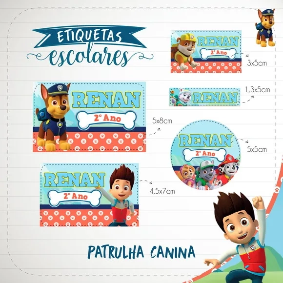 60 Etiquetas Escolares Personalizadas Prova D'agua