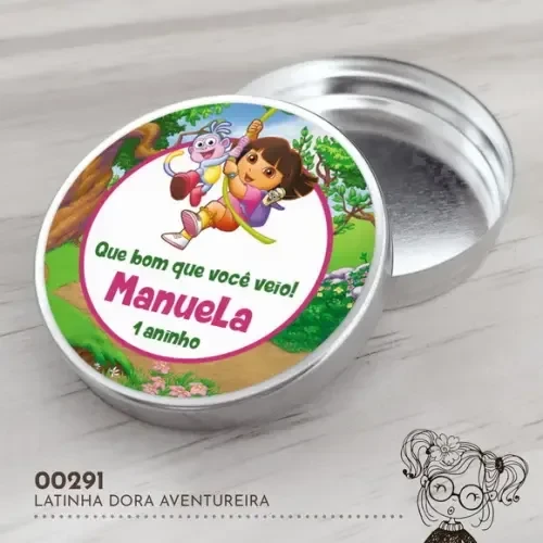 Latinha Adesivada Dora Aventureira - 00291