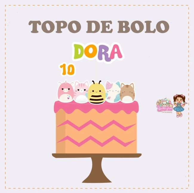 Kit Festa Só Um Bolinho SQUISHMALLOWS - Decoração de Festa