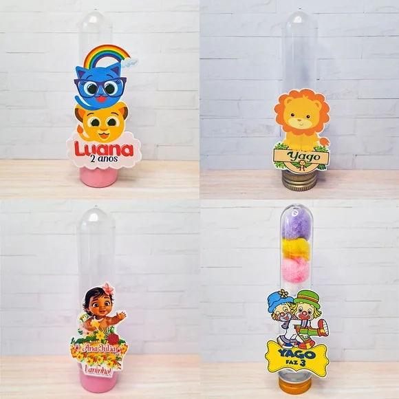 Tubetes Personalizados com Tags Temáticas