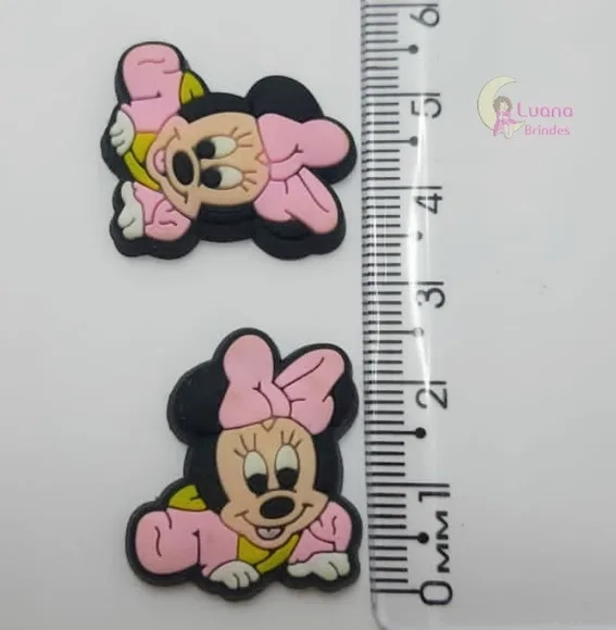 Aplique Minnie Baby e Rosquinha Minnie borracha-pct c/6 unid