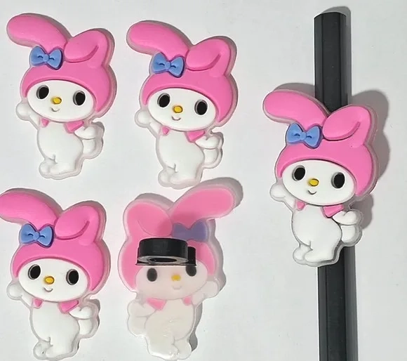 Lápis com Ponteira Hello Kitty e Melody Emborrachado 6 Peças