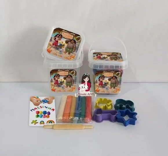 Kit Massinha no Baldinho Personalizado Moana 2
