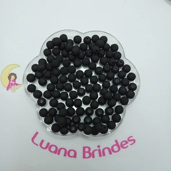 Bolinha Emborrachada Preta 8mm Pct 100 Unidades