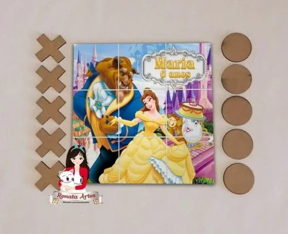 Jogo da Velha Personalizado a Bela e a Fera