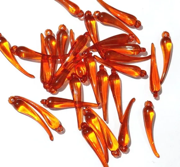 Pingente Pimenta Vermelha 4cm Acrílico Pacote com 30 Unidade