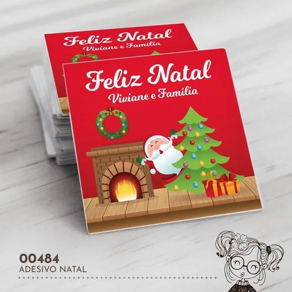 Adesivo Quadrado Natal - 00484