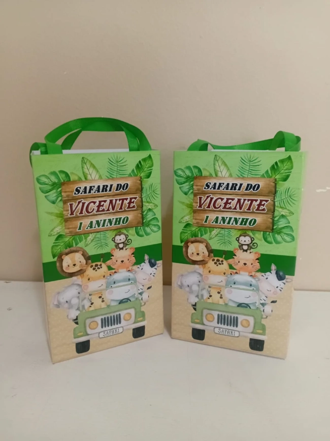 Sacolinhas Personalizadas Safari para Lembrancinhas