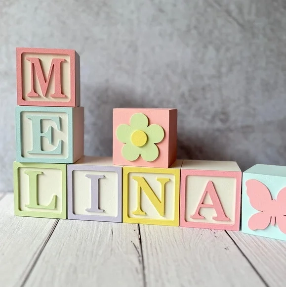 Tons Pastel Cubos 6x6cm Ts- Decoração Bebê