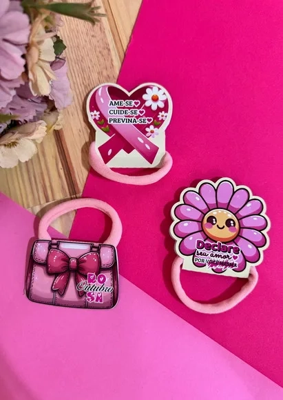 Kit com 10 Lembrancinhas Outubro Rosa