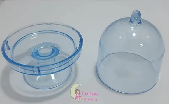 Mini Cúpula Azul Claro de Acrílico - pct c/6 unidades