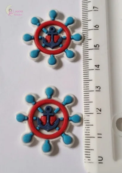 Apliques Âncora e Leme de Borracha - Pct C/6 Unidades