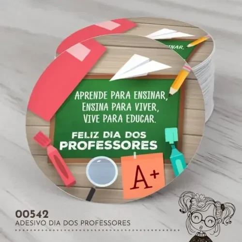Adesivo Redondo Dia dos Professores - 00542
