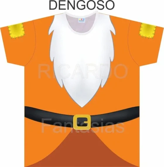 Camiseta Infantil Fantasia Anõeszinhos com Barba Branca e Cinto