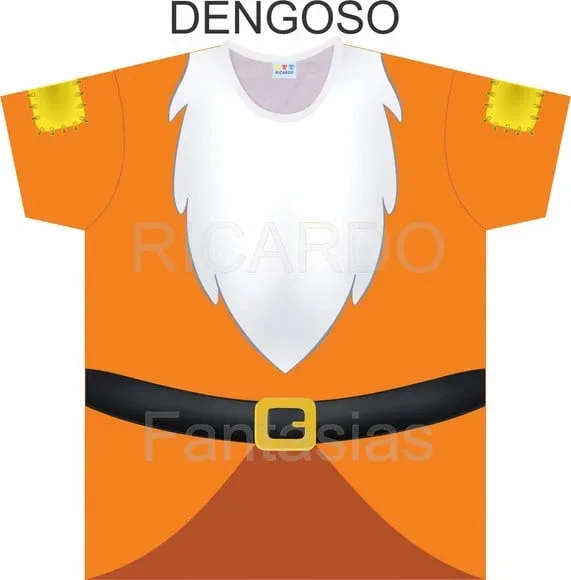 Camiseta Infantil Fantasia Anõeszinhos com Barba Branca e Cinto