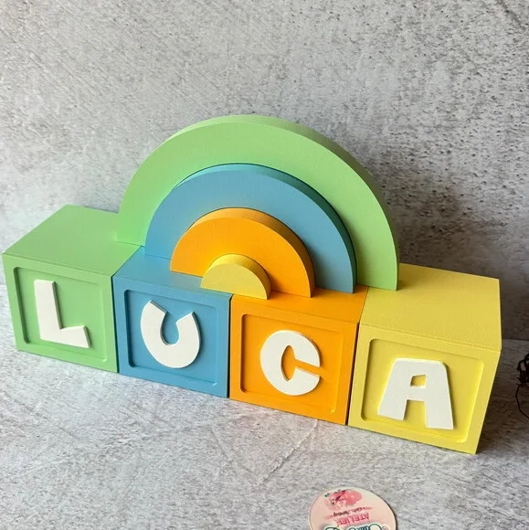 Candy Colors - Cubos 8x8cm Ts + Arco Íris. Decoração Bebê