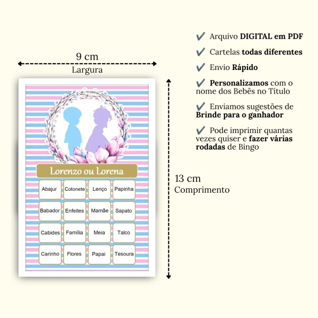 Bingo Chá Revelação PDF Para Imprimir