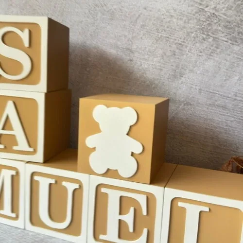 Ursinho Cubos 10x10cm Ts Decoração de Quarto de Bebê