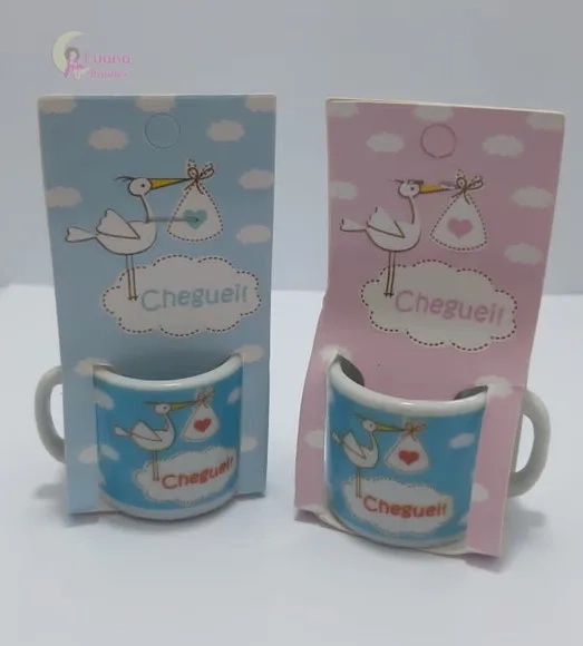 Lembrancinha Mini Xícara cheguei - Pct C/2 Unid