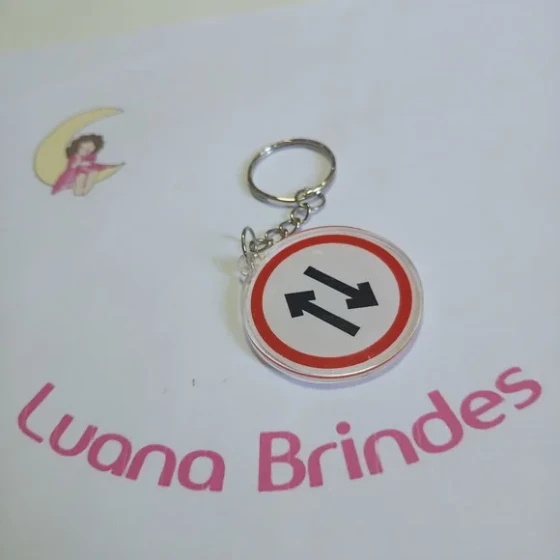 Chaveiro Placa Mão Dupla 4cm Pct 3 Unidades