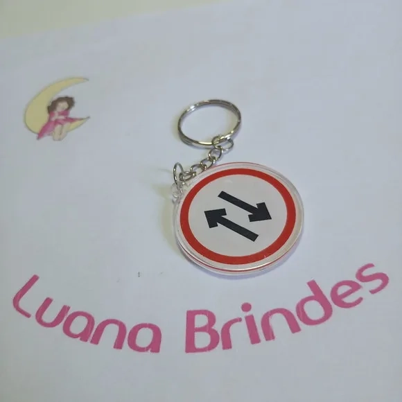 Chaveiro Placa Mão Dupla 4cm Pct 3 Unidades